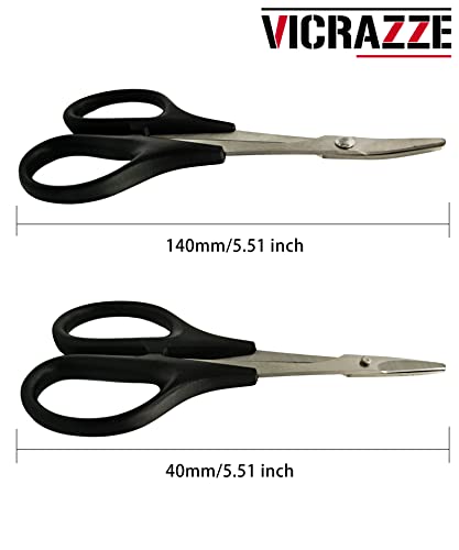 VICRAZZE RC Body Scissors 1 Straight & 1 Curved Scissor for RC Vehicle Truck Buggy Lexan Plastic Bodyshell¡­