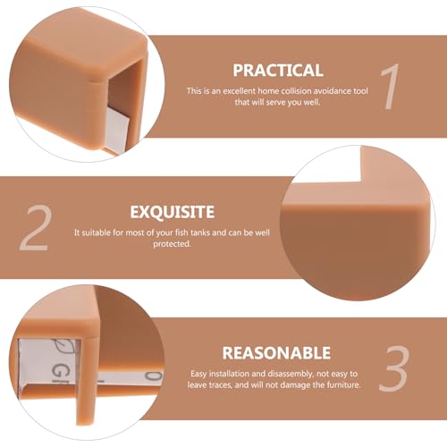 6pcs Soft Silicone Tank Corner Protectors for Fish Tanks and Pet Carriers, Medium Brown Bumpers Edge Guards for Aquarium Safety and Furniture Babyproofing