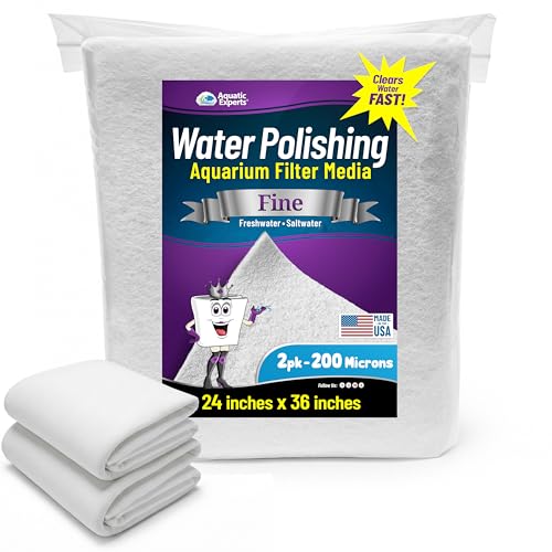 Aquatic Experts Aquarium Polishing Filter Pad, Water Polishing Pad for Aquarium Filters, Filter Floss for Fish Tank Filters, (200 Micron, 24" x 36" - 2 Pack) - size: 24" x 36 - 2 pack