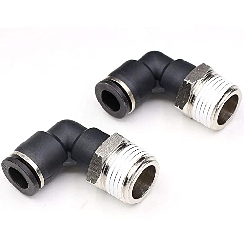CEKER 3/8 Tubing x 1/8" Npt Male Thread Elbow 90 Degree Push to Connect Fittings Air Fittings Pneumatic Quick Connect Fitting Airlines Push In Connectors Tube Fittings 10Packs - size: 3/8" OD X 1/8" MNPT