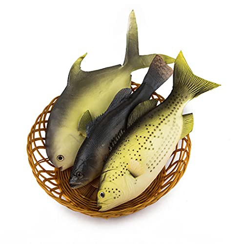 3 Pieces Lifelike Simulated Fish Set, Artificial Marine Seafood Model for Home Decoration, Aquarium Landscape, Stage Drama & Photography Props