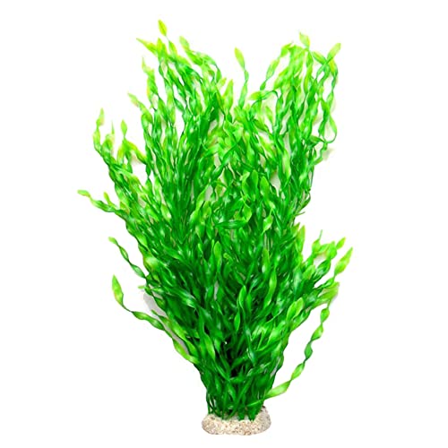 Large Green Realistic Artificial Aquarium Plants Fish Tank Plastic Plants 22 Inch Tall (T0044)