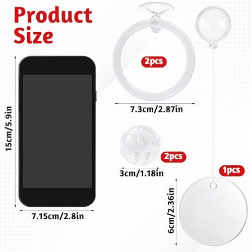 Betta Fish Tank Accessories Beta Enrichment Toys 2 Fish Exercise Training Rings with Suction Cups 2 Nitrifying Balls and 1 Floating Mirror with Ball for Aquarium Tank
