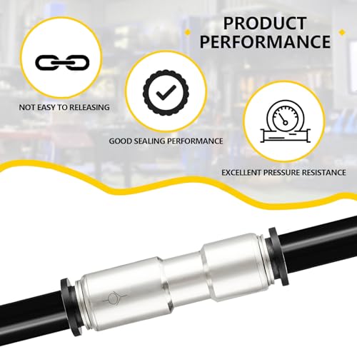 Yoebor 1/4" OD Check Valve Push to Connect One Way Inline Air Pneumatic Valves, Nickel Plated Brass & Plastic (Pack of 2) - size: 1/4" OD