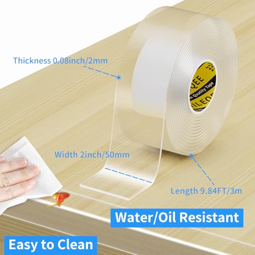 Clear Edge Protector Strip, 2in x 9.84FT, Sharp Edge Wrap Cover Tape, Self Adhesive Protective Bumper Guards for Cabinet Door Desk Glass Table Bed Furniture, Kitchen Countertop - size: 1 Pack x 2in x 9.84FT