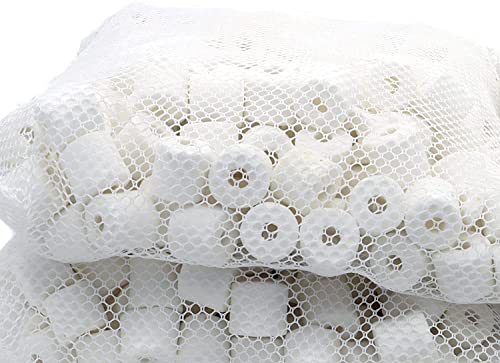 Wave Point 6 lbs Bio Ceramic Rings Aquarium Filter Media in 6 Free Mesh Bags for Freshwater Saltwater Fish Tank Pond Shrimp Canister Filter