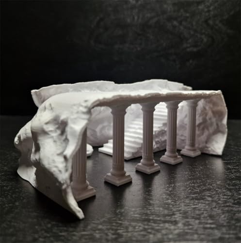 Ancient Aquatics Roman Column Ruins Castle Aquarium Decor, Fish Tank Cave Hideout Decoration, 3D Print Greece Castle Ornament, Safe for Freshwater & Saltwater Tanks (White, M-7.5") - color: White, size: M-7.5"