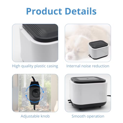 Aquarium Air Pump for Fish Tank, 2 Outlets Adjustable Bubbler, Ultra Quiet & Powerful (3W/5W/10W), Includes Air Stones/Tubing/Check Valve, 108GPH-260GPH for 300-600 Gallon Tanks - size: 5W-Up to 300Gallon