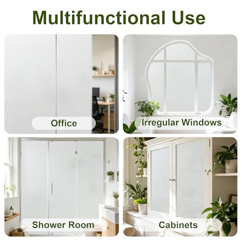 Frosted Glass Window Privacy Film, Embossed White, 17.5"x78.7" - color: Frosted, size: 17.52"x78.7"