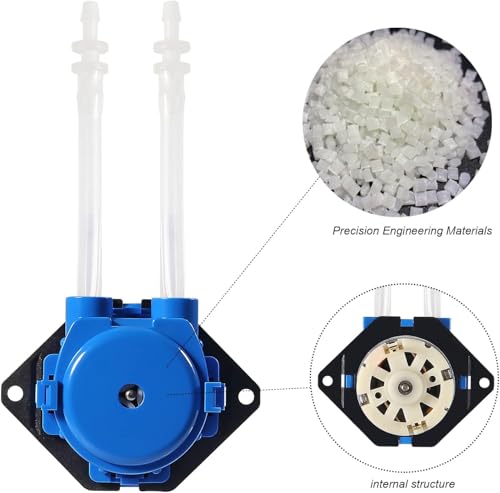 12V DC Dosing Pump Peristaltic Dosing Head Low Flow Peristaltic Pump with Connector and 5M 3mmx5mm Tube - size: Straight board