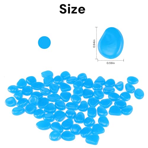 Oubest Fish Tank Rocks Glow in The Dark Pebbles for Garden Aquarium Plant PotsBonsai Walkway Driveway 100pcs Blue - color: Blue