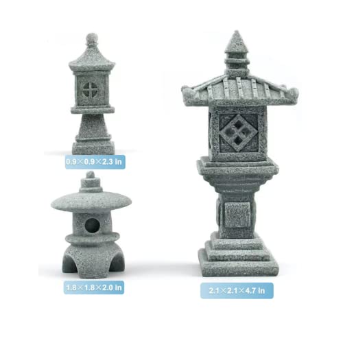 Miniature Fairy Garden Decoration Set,3 Japanese Lantern,10 Stepping Stone Mini Fairy Decor for Garden & Patio Micro Landscape Yard Bonsai Decoration