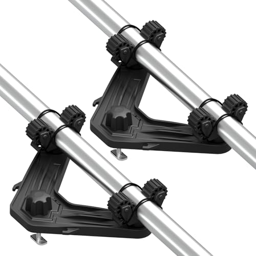 Huntury DoubleHeader Kayak Track Paddle Holder, Save Kayak Track Space, Kayak Paddle Clip, Kayak Track Mount Accessories, Kayak Oar/Fishing Net Holder for Fishing, Pack of 2 - color: Black