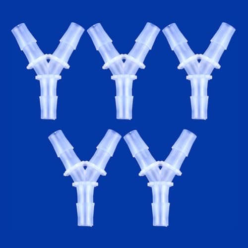 Plastic Barb Equal Y Tee 3/4" hose ID Polypropylene pipe connectors Plastic Joint Splicer Mender Adapter Union Boat Water Air Aquarium O2 Fuel (pack of 5) - size: 3/4 Inch, style: Pack of 5