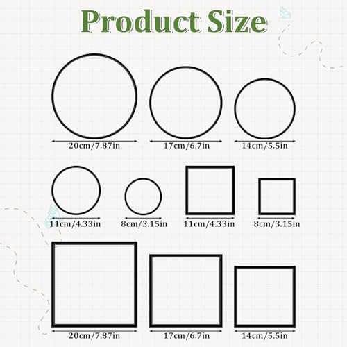 10 Pcs Aquarium Fish Feeding Ring Sets 5 Sizes Floating Plant Barrier Fishes Tank Accessories for Fish Tank Floating Plants Rectangles Circles Black
