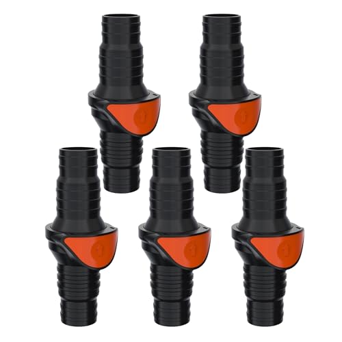 SEAFLO in-Line/ 90° Quick Disconnect Non-Return Check Valve PA6+GF+POM Construction, Anti-Backflow Design, Versatile Applications (Choose Size and Style) - size: 5-Pack, style: Inline Straight 1-1/4"-1½"