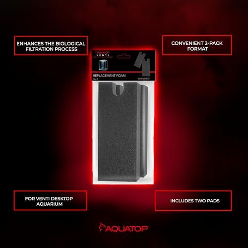 Aquatop Replacement Foam for All Venti Desktop Aquariums – Improves Water Clarity and Filtration Efficiency, VDA-02-RCF