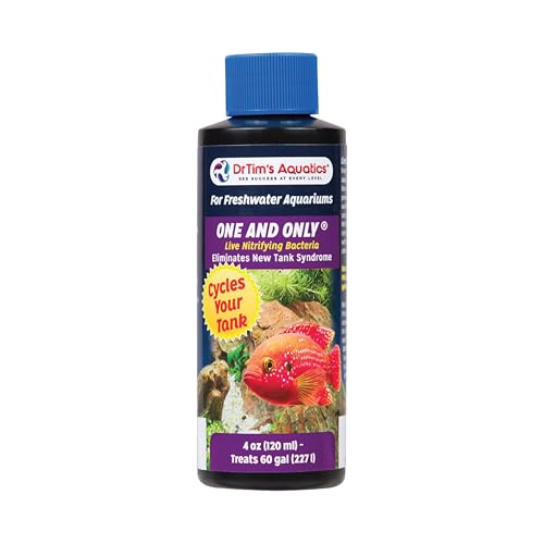 DrTim’s Aquatics One & Only for Freshwater Aquariums – 4 oz – Live Nitrifying Solution – Jumpstarts Cycling, Supports Biological Balance & Long-Term Water Stability