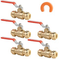 (Pack of 5) AB 1/2 Inch Push Fit Ball Valve, 1/2 Inch Water Shut Off Valve with Disconnect Clip, Full Port Push Connect Ball Valve for Copper, CPVC,PE-RT and PEX Pipe, UPC Certified - size: 1/2" 5pcs