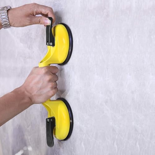 FCHO Glass Suction Cups Heavy Duty Aluminum Vacuum Plate Handle Glass Holder Hooks to Lift Large Glass/Tile Suction Cup Lifter/Dent Puller/Bathroom Safety Grab Bar (White2 Pack) - color: White