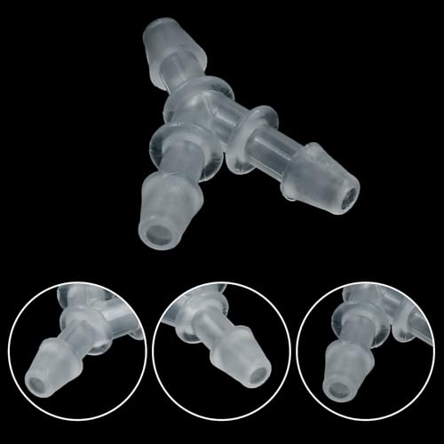 Hitefu 1/8" Plastic Hose Barb Fitting Equal Barbed 3 Way Y Shaped Hose Tubing Joint Splicer Mender Adapter Union for Oxygen Tubing Pipe Household Fuel Water Liquid Air (Pack of 10) - size: 1/8 Inch