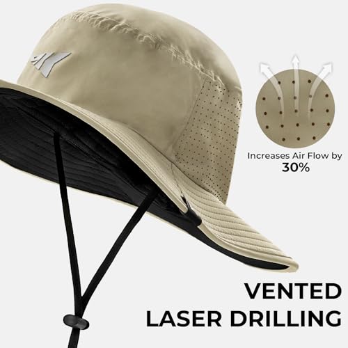 KastKing Sol Armis UPF 50 Boonie Hat - Sun Protection Hat, Fishing Hat, Beach & Hiking Hat, Paddling - color: Q: Nomad, size: Laser-vented Design