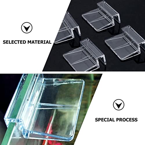 Mipcase 15pcs Support Bracket for Fish Tank Cover Practical Aquarium Rack to Prevent Fish Escape Fits Glass for Open Aquariums