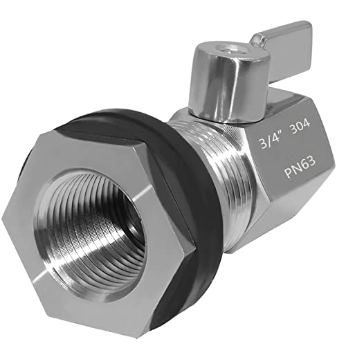 Beduan Spigot Rain Barrel Faucet Kit Stainless Steel 3/4" GHT Rain Barrel Valve with 3/4" Female Bulkhead Fitting Adapter Water Tanks, Aquariums, Tubs, Pools - size: 3/4" Female Bulkhead Fitting+3/4 GHT Valve