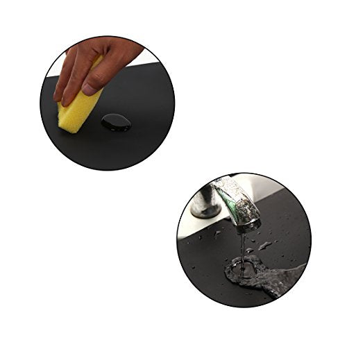 23.6'' by 15.7''Flexible Silicone Placemat Non Slip Waterproof Heat Resistant Dinner Table Black 2 pcs - color: Black-2 Pcs