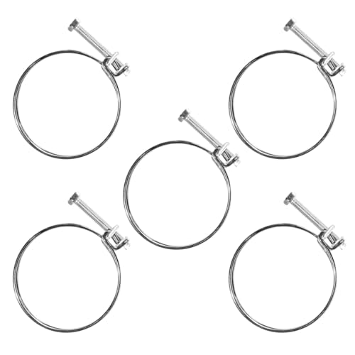 POWERTEC 70214 1-1/2 Inch Adjustable Double Wire Hose Clamp with Bolt for Pool, Spa & Pipe, 5 Pack (Color May Vary) - size: 1-1/2", style: 5 pack