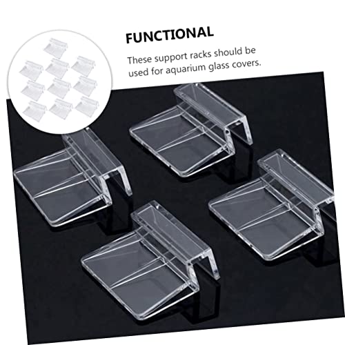 HEMOTON 10Pcs Aquarium Support Brackets for Fish Tank Covers Durable Clips for Glass Easy Installation Design for Enhanced Stability and Support