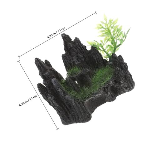 SHINEOFI Resin Aquarium Mountain Ornament Hiding Cave, Small Fish Tank Decoration for Shrimp and Reptile Shelter, Natural-Look Aquatic Landscape Accessory