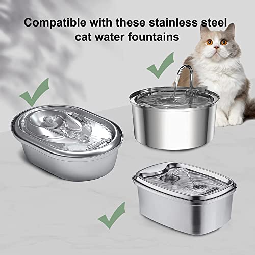 Cat Water Fountain Filters, Compatible with Stainless Steel Pet Fountain 12 Filters with 12 Sponges Replacement Filters - size: 12 Filters& 12 Sponges