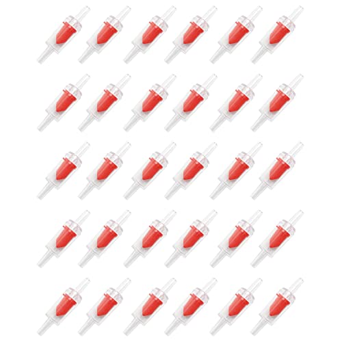 30PCS Red One Way Check Valves Aquarium Air Pump Accessories Kit Airline Tubing with Air Stones Check Valves Suction Cups and Connectors