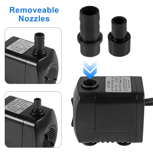 Submersible Water Fountain Pump 15W with LED Lights Aquarium Fish Tank Water Pump 260GPH for Aquarium Pond Statuary Gardens Water Feature Outdoor Fountain - color: 15w