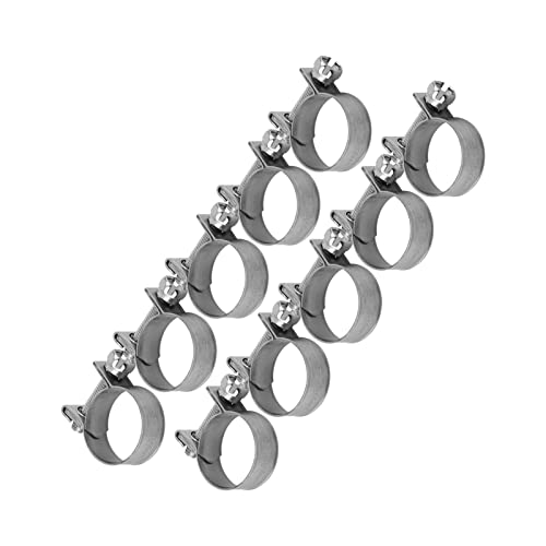 10pcs Stainless Steel Hose Clamps – Adjustable 6-20mm Fuel Line Pipe Clips for Air, Water, Silicone & Fuel Hoses (16-18Mm) - size: 16-18Mm