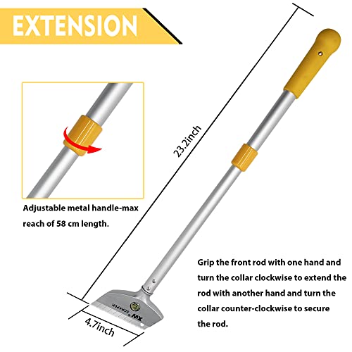 Razor Blade Scraper with Adjustable Handle, 23" Long Handle Heavy Duty Floor Scraper, Extra 10 PCS Blades Included