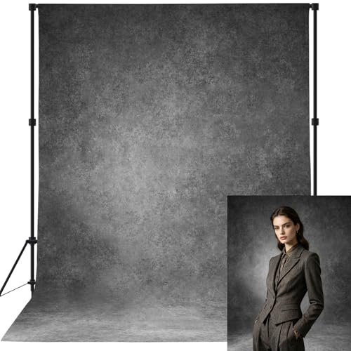 8x10 ft Vintage Grey Photo Backdrop,Classic Abstract Texture Gray Black Photography Background,Screen for Professional Studio Portraits,Headshots,Video,Product Shoot,and Party Events - color: Grey Textured, size: 8x10ft