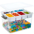 Citylife 32 QT Plastic Storage Box with Removable Tray Craft Organizers and Storage Clear Storage Container for Organizing Bead, Tool, Sewing, Playdoh - size: 32 Qt- 1 Pack