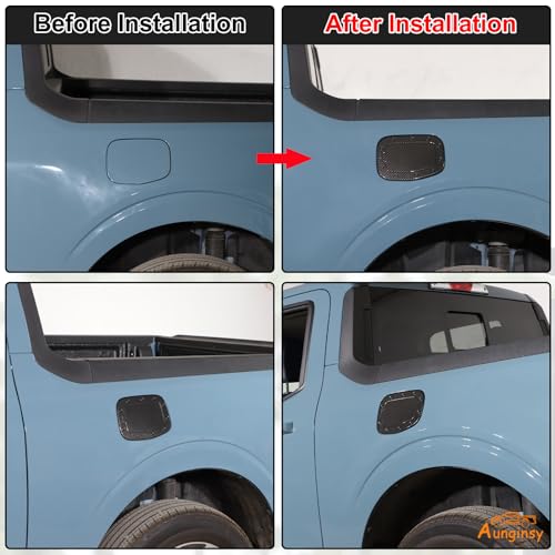 Aunginsy Car Gas Fuel Tank Cap Protect Cover Accessories Compatible with Ford Maverick 2022-2025 Fuel Tank Door Cover Car Exterior Fuel Tank Cover Oil Gas Cap Door Cover Trim Frame Protect Accessories - color: Carbon Fiber Pattern