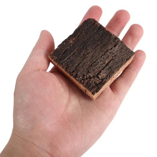 4pcs Natural Cork Bark for Terrarium, Reptile Climbing Background, Aquarium Wood Decoration Bark Hiding for Frogs Lizards Snakes 2.36x2.36 - size: 6.00X6.00X2.00CM