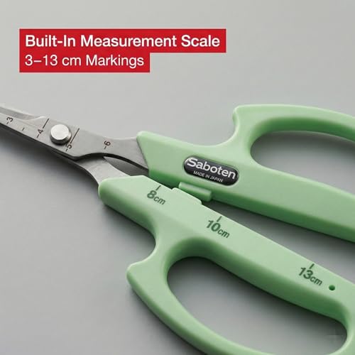 Saboten Stainless Steel Straight Blade Trimming Scissors Green PT-12 160mm Precision Gardening Bonsai and Floral Shears Made in Japan - color: Green, size: Stainless Steel Straight Blade
