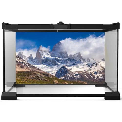 Mountains Aquarium Background Mountains Glacier Landscape Fish Tank Background General View On Mountains Clear Blue Sky Reptile Tank Backgrounds Mountain Glacier Reptile Enclosure Backgrounds 24x12in - color: Blue White, size: 24(W)x12(H)inches/ 60(W)*30c