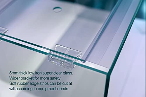 Allcolor Artisan Grade Ultra Clear Rimless Aquarium Tank, Low Iron Glass Fish Tank for Professional Aquascaping and Planted Layouts, 6-60 Gallons (21Gal - Top Glass Canopy) - size: 21Gal 23.6"L×13.7"W×14.9"H