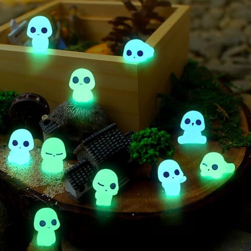 CCINEE 20Pcs Glow in Dark Tree Elves Fairy Luminous Ghost Micro Landscape Accessories Miniature Tree Elves Decoration for Garden Landscape Aquarium Dollhouse Potted Plants Decoration - style: Cute