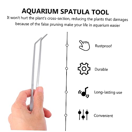 Abaodam 1Set Aquarium Aquascaping Tool Set Kit with Scissors Tweezers and Spatula for Precision Plant Care Fish Tanks