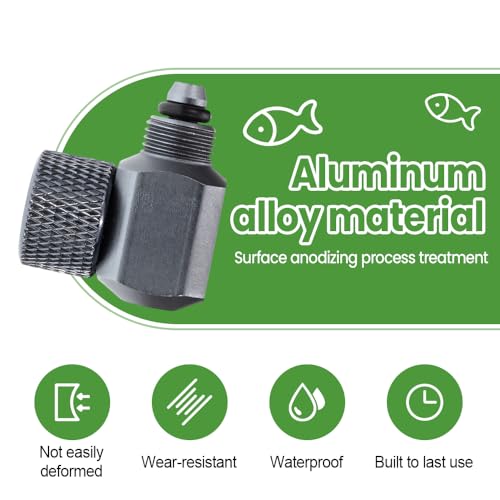 CO2 Check Valve, Aluminum Elbow Adapter for Aquarium CO2 Systems, Avoids Backflow into Regulators, M10x1 Male/Female Thread, Fits 6x4mm Tubing, Adjustment Flow - size: MR-6 external thread quick-connect rod