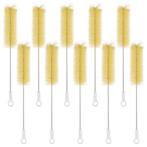 Labasics Test Tube Brushes, 10 Pack Bristle Test Tube Bottle Wash Cleaning Brushes with Radial Tufted End Suitable for Laboratory Use, Size L - size: Large