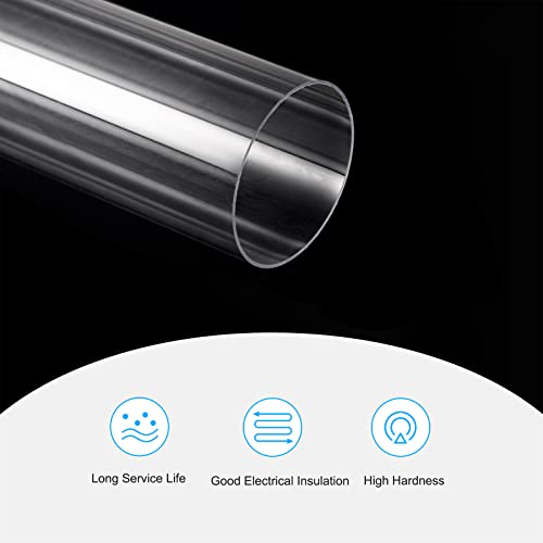 MECCANIXITY Plastic Pipe Rigid Polycarbonate Round Tube Clear 1.63"(41.6mm) ID 1.7"(43mm) OD 14" (350mm) High Impact for Lighting, Models, Water Plumbing - size: 1.63"IDx1.7"ODx14"
