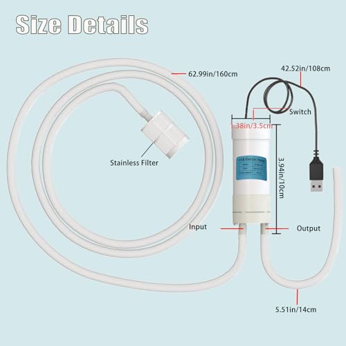 Wine Siphon Pump, Portable USB Electric Auto-Siphon Self Priming Food Grade Beer Transfer Pump for Home Brew Wine,Beer,Mead,Beverages and Kombucha, Mini Water Transfer Pump, No Mess Leak,Low Noise - color: White